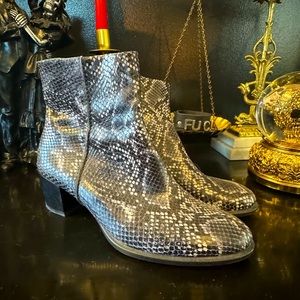 Snakeskin ankle boots